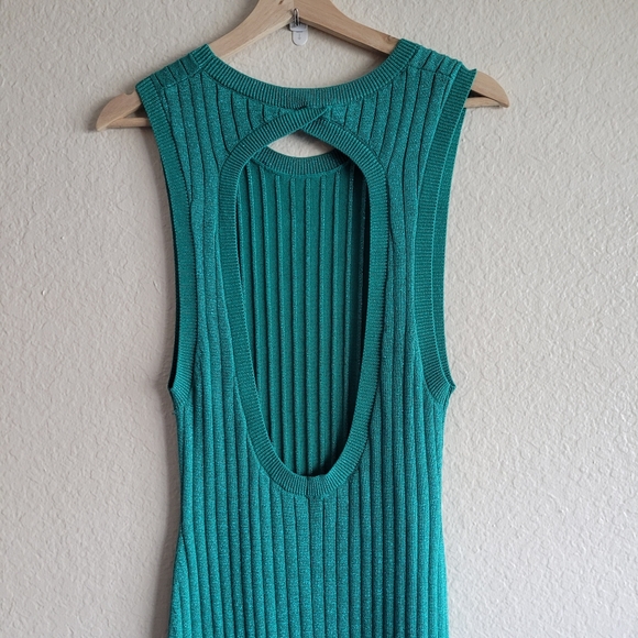 Spell mercury ribbed knit metallic emerald maxi dress - Picture 8 of 10